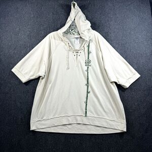 Disney Parks Authentic Sweatshirt Women's Plus 1X Ivory Green Hooded 20 Years